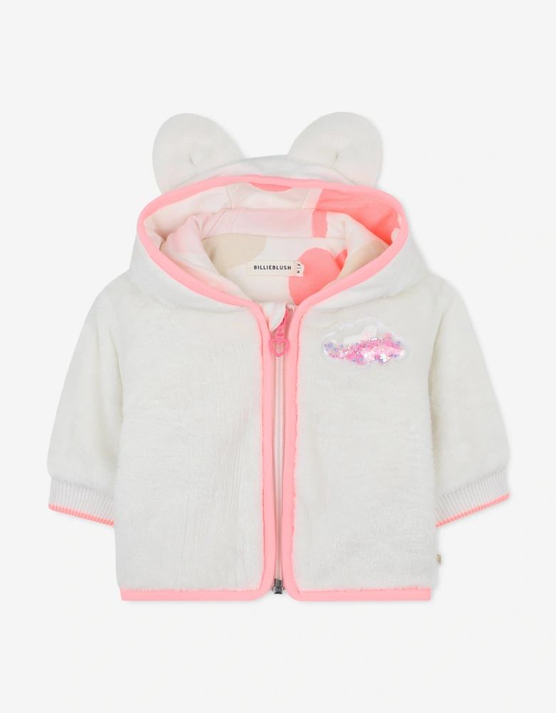 Billieblush Baby Girls Faux Shearling Jacket in Ivory