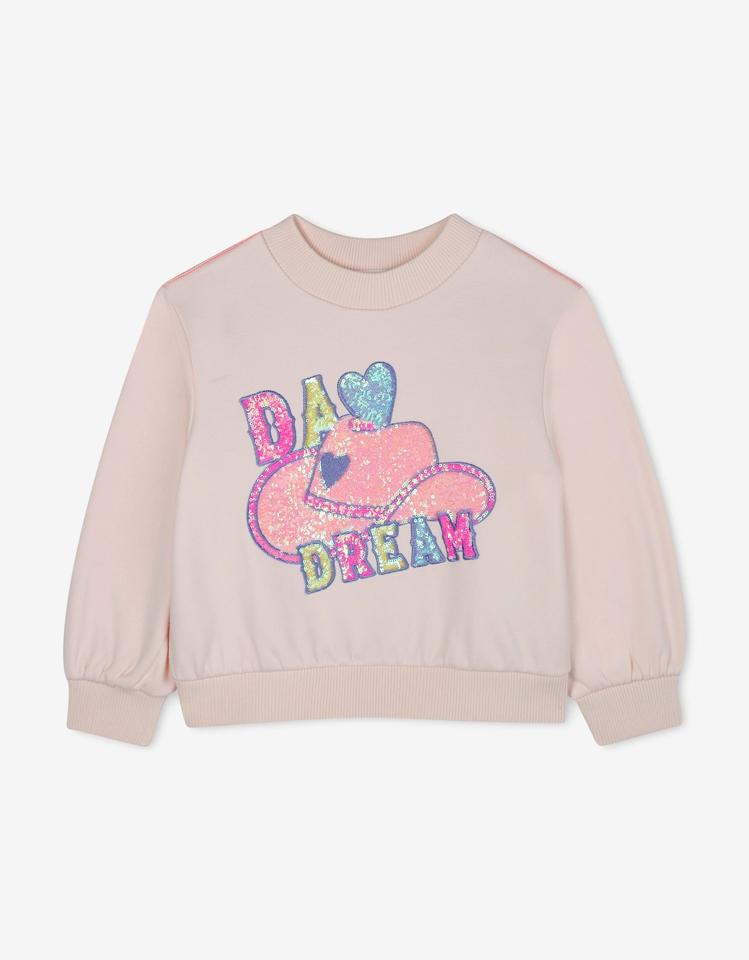 Billieblush Girls Sequin Cowboy Hat Sweatshirt in Pink, 5 of 4