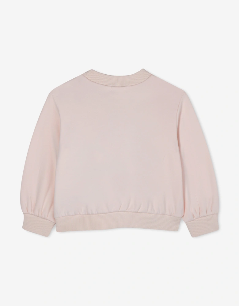 Billieblush Girls Sequin Cowboy Hat Sweatshirt in Pink