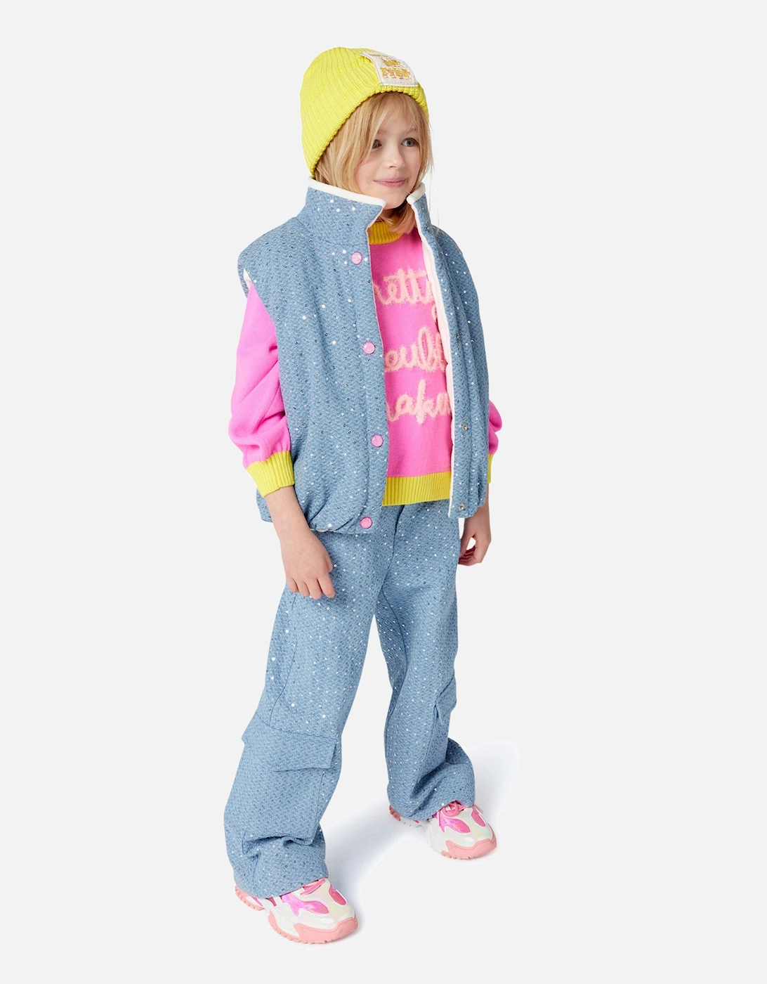 Billieblush Girls Pretty Trouble Maker Jumper in Pink