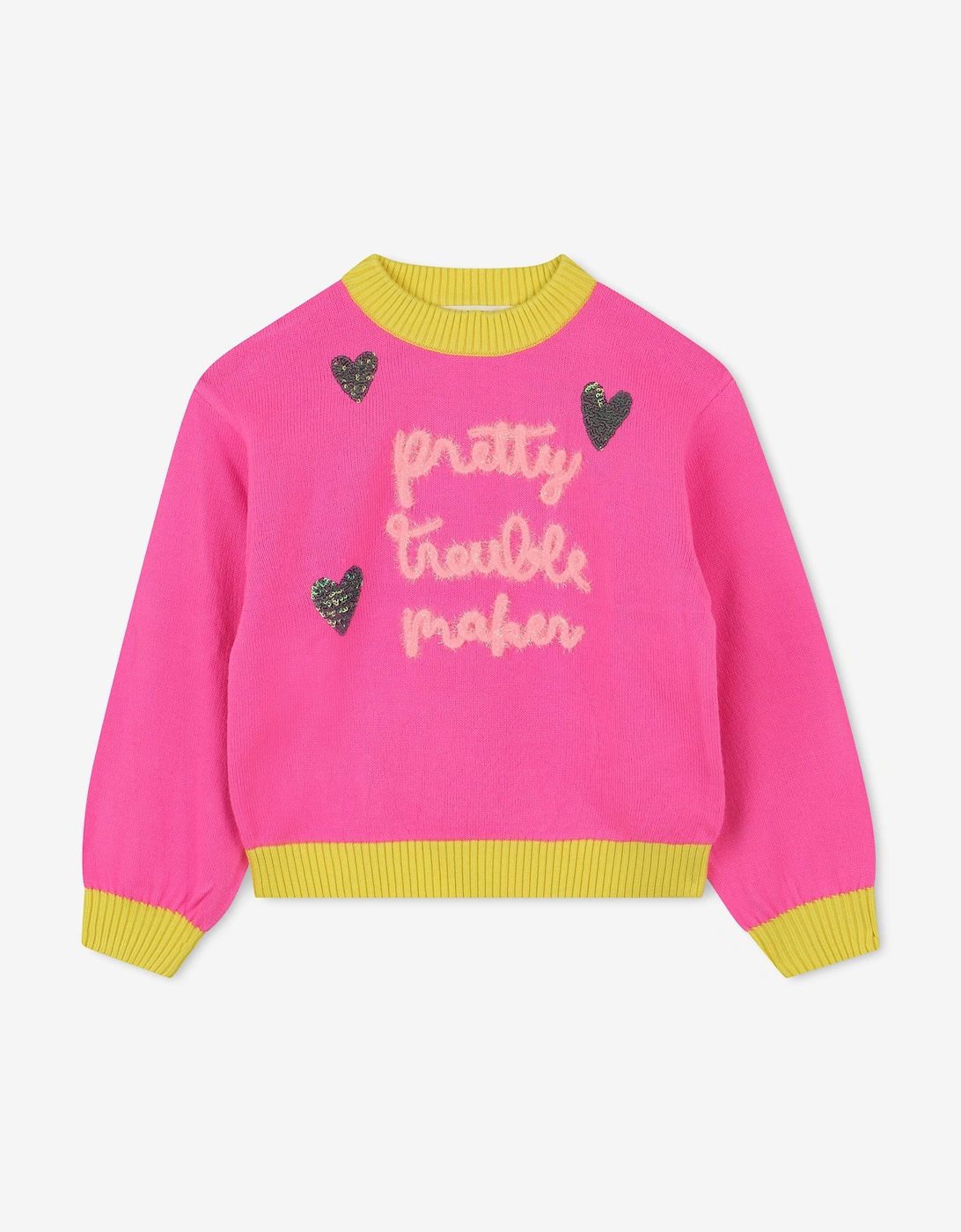 Billieblush Girls Pretty Trouble Maker Jumper in Pink, 5 of 4