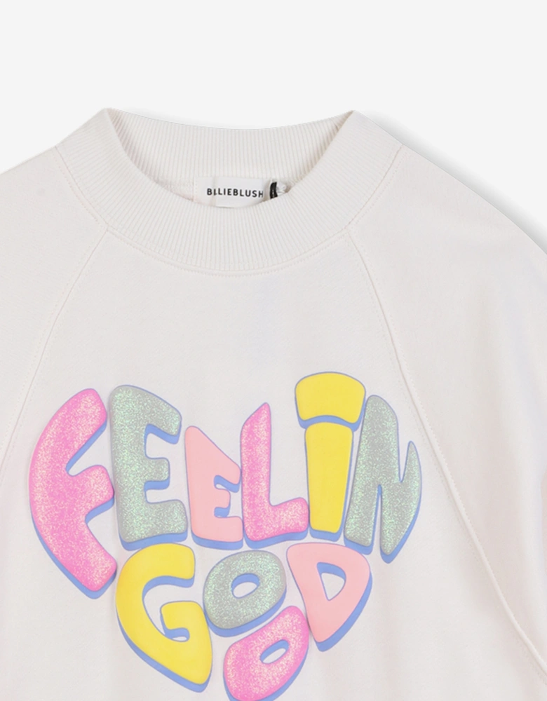 Billieblush Girls Feelin' Good Dress in Ivory