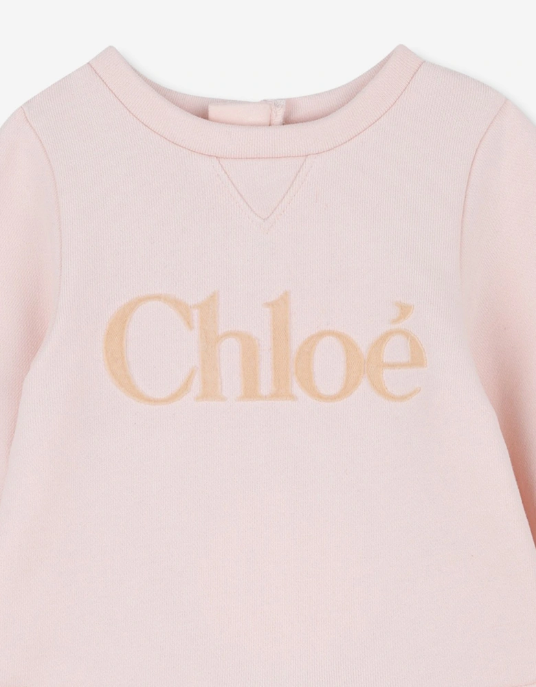 Baby Girls Logo Sweater Dress in Pink
