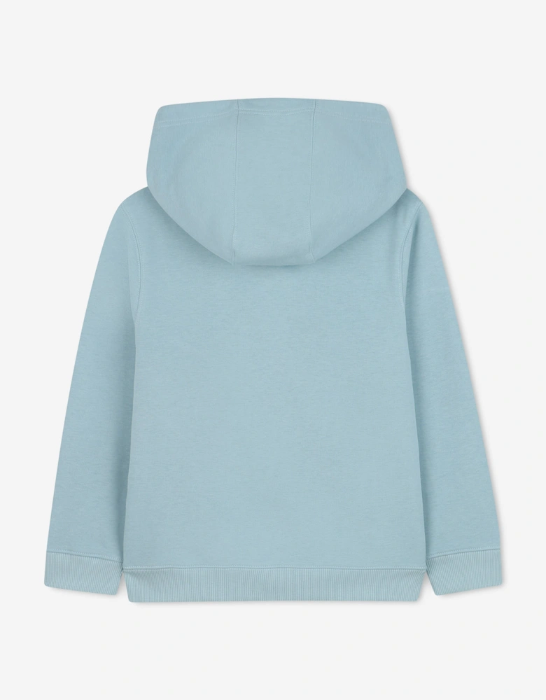 Kids Logo Print Zip Up Top in Blue