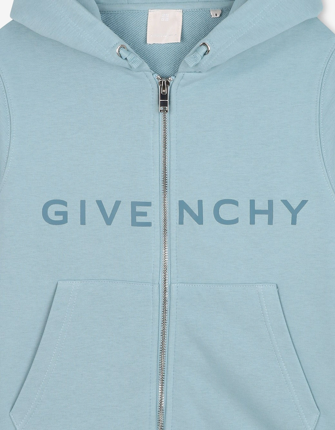 Kids Logo Print Zip Up Top in Blue