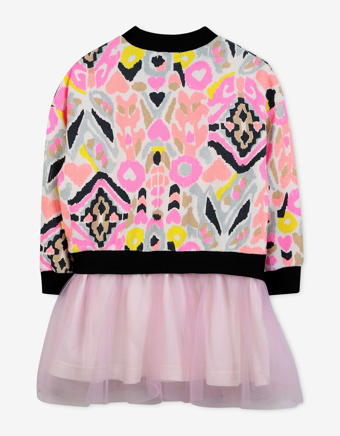 Billieblush Girls Ikat Bi-material Dress in Pink