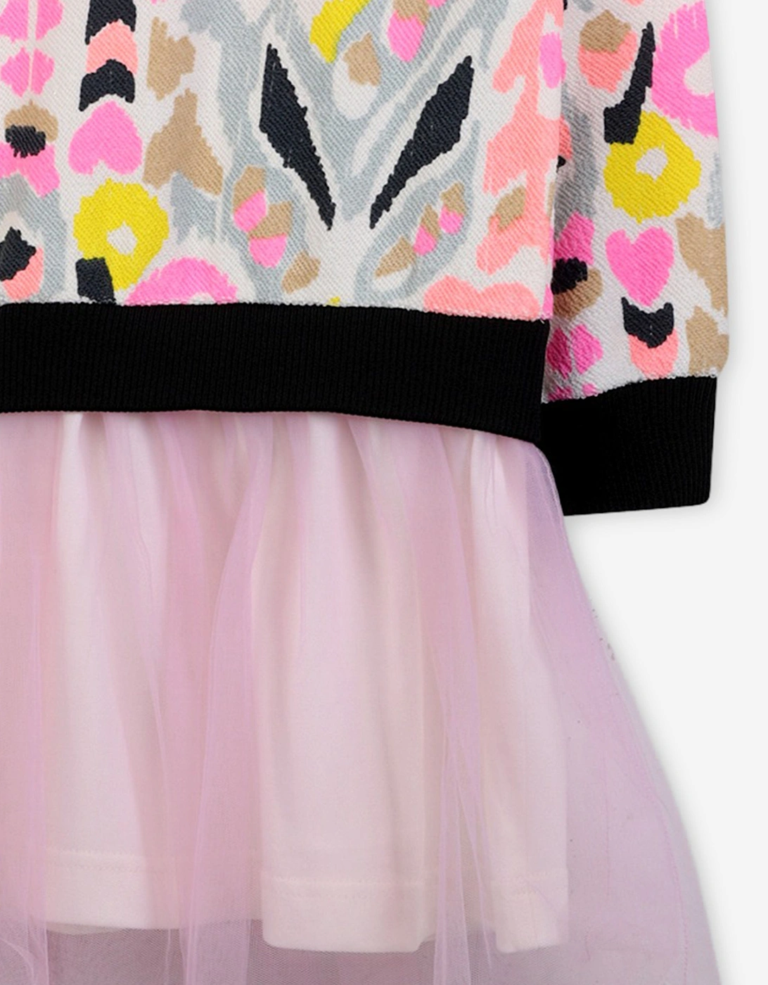 Billieblush Girls Ikat Bi-material Dress in Pink