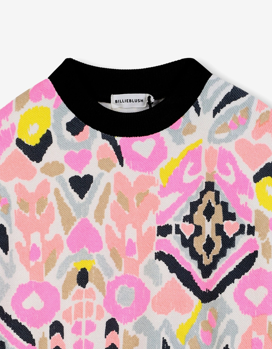 Billieblush Girls Ikat Bi-material Dress in Pink