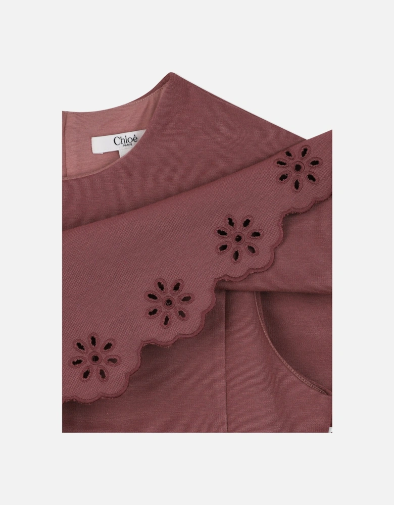 Girls Embroidered Flower Milano Dress in Pink