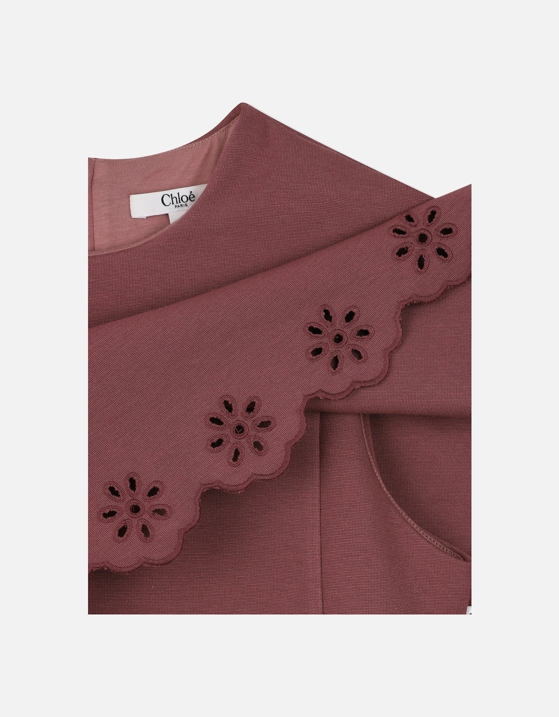 Girls Embroidered Flower Milano Dress in Pink