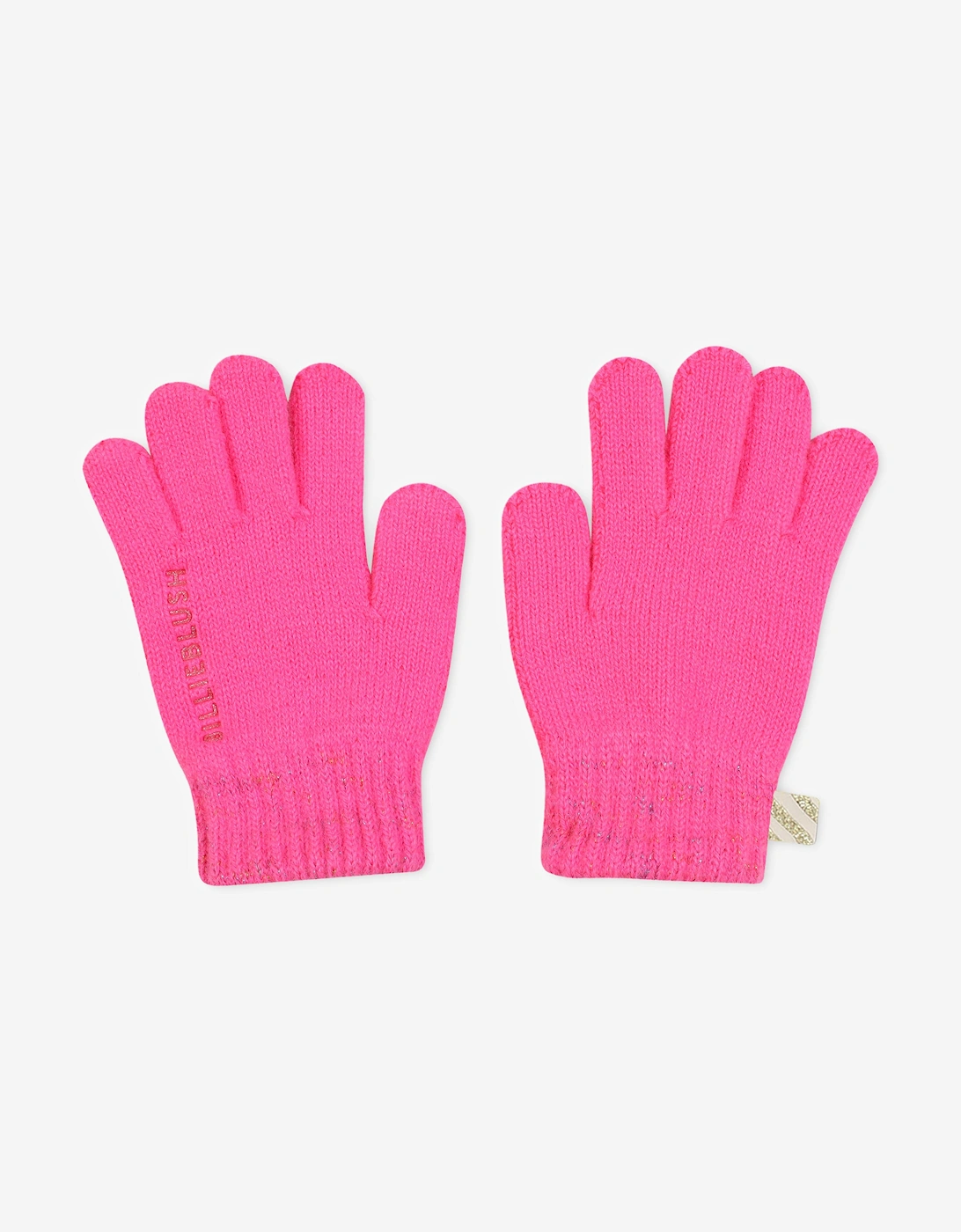 Billieblush Girls Knitted Logo Gloves in Pink, 4 of 3