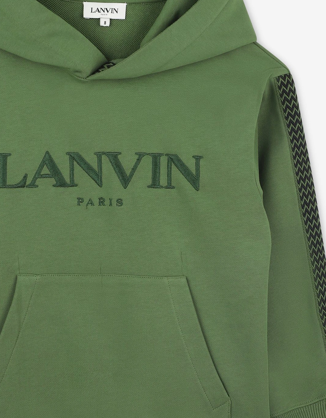 Boys Embroidered Logo Hoodie in Green