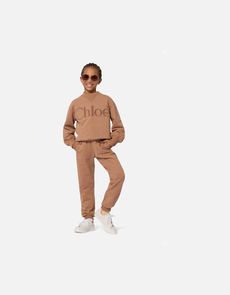 Girls Logo Sweatshirt in Brown