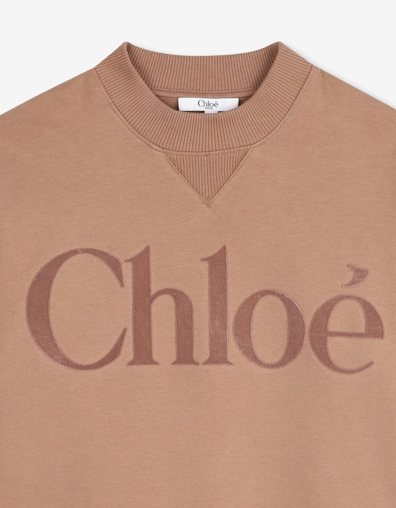 Girls Logo Sweatshirt in Brown