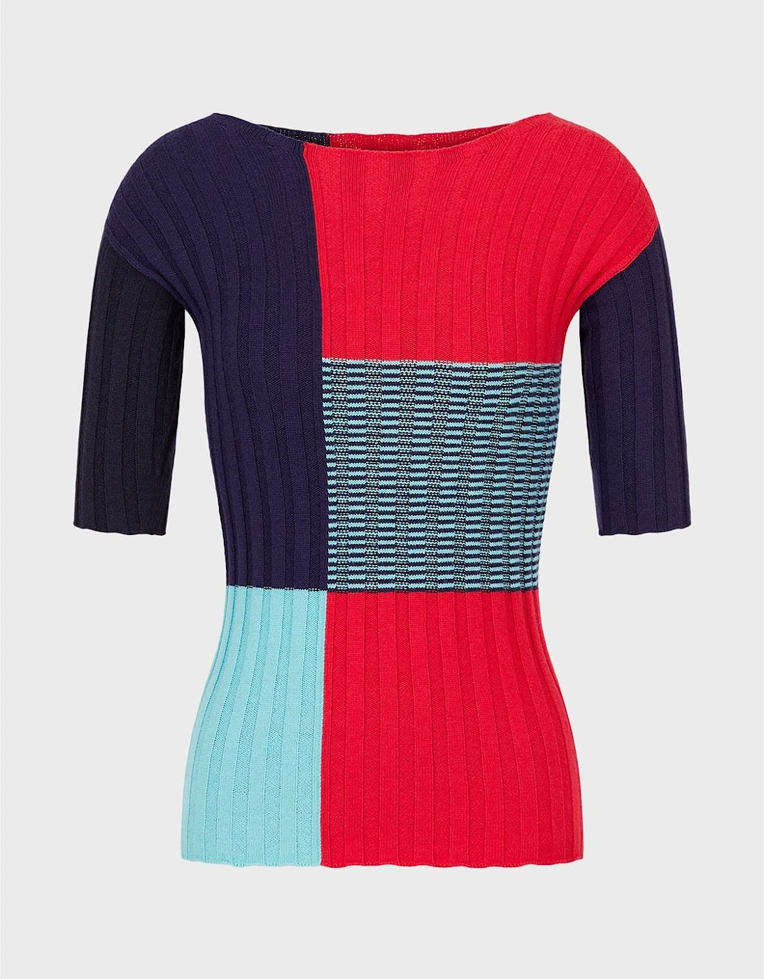 Geometric Sweater in Ribbed Knit - Womens Sweater, 2 of 1