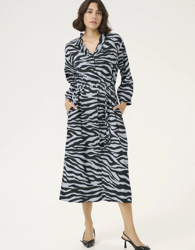 KAolga Long Sleeve Midi Shirt Dress