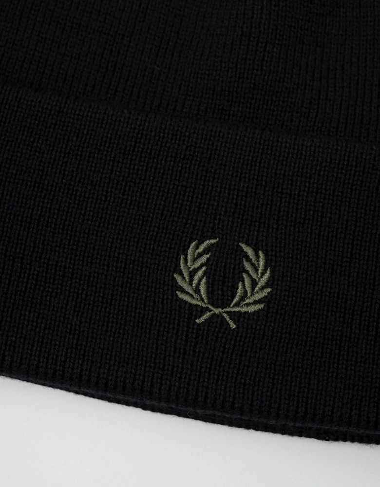 Mens Classic Beanie - Black/Laurel Wreath Green W90