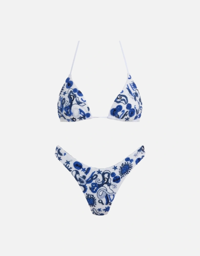 Sea Horse Bikini Top - White