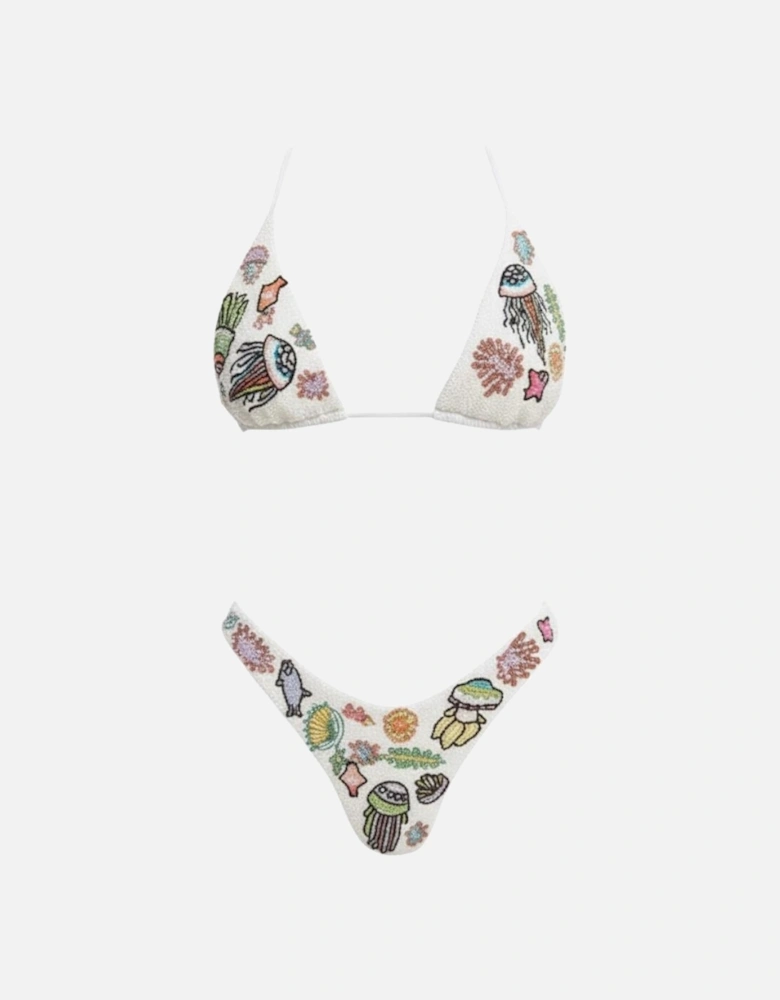 Jellyfish Bikini Bottom - White