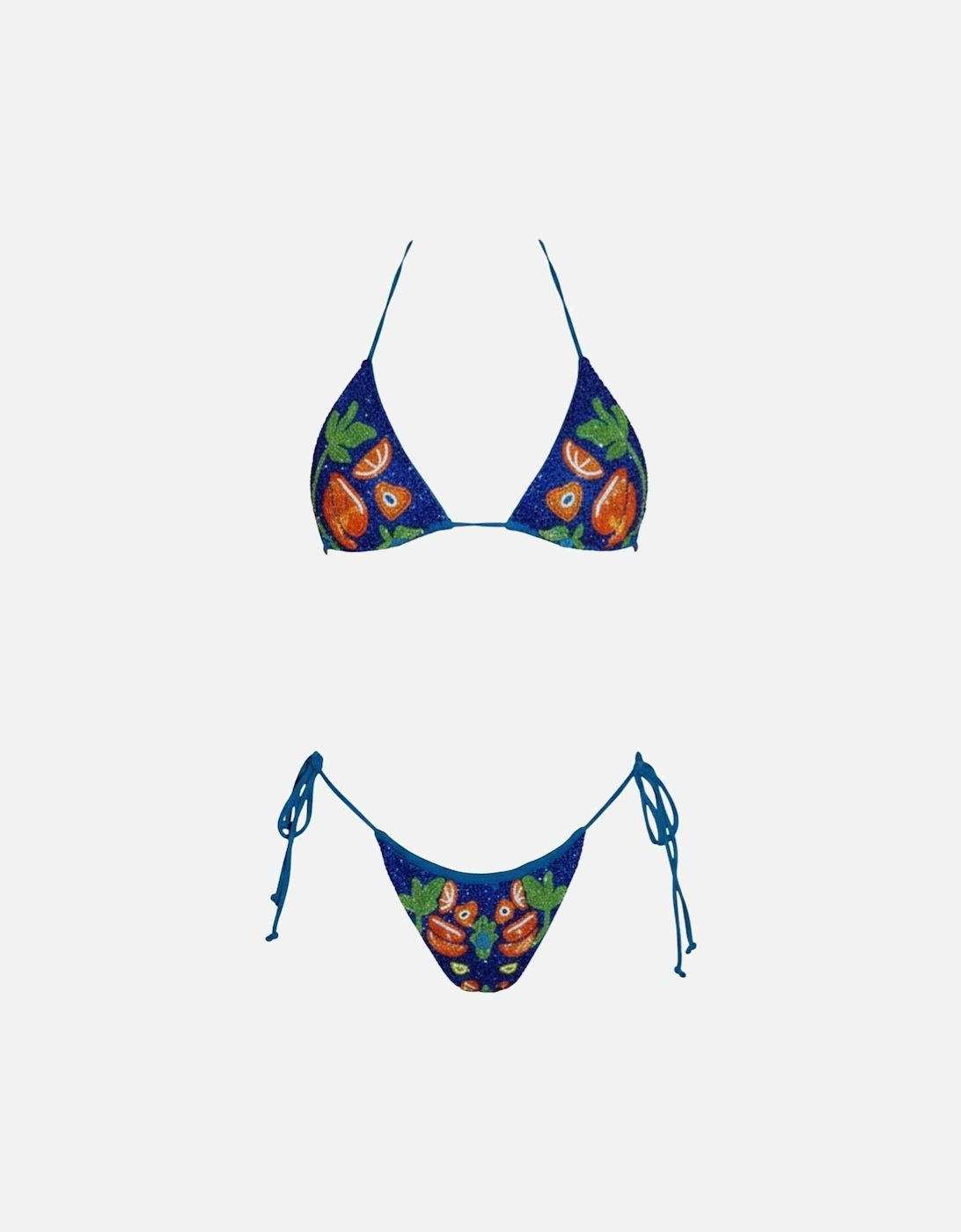 Mulata Hand-Beaded Bikini Bottom Christina Milian - Navy