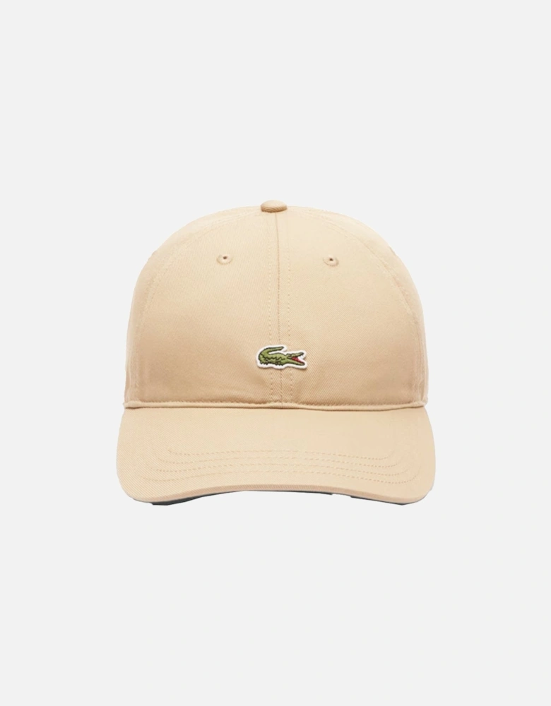 Cotton Twill Centre Logo Baseball Cap Beige