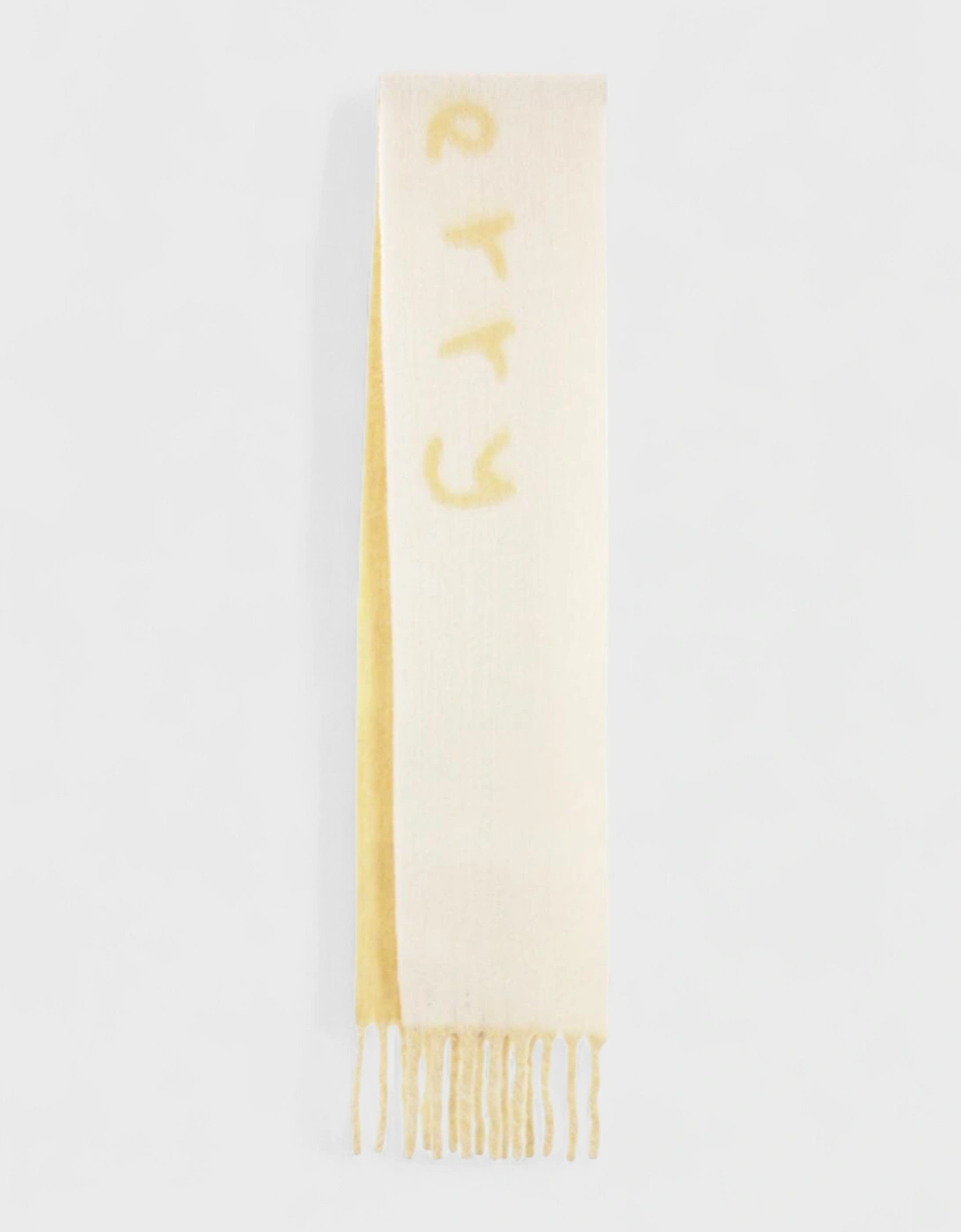 Logo Intarsia Reversible Scarf Alpaca Wool