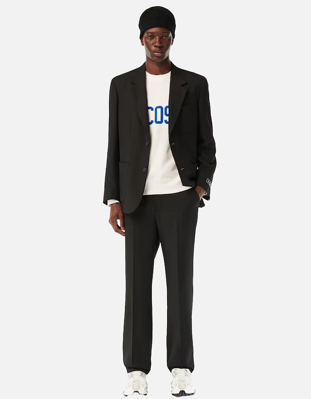 Rib-Knit Brushed Wool Beanie Black