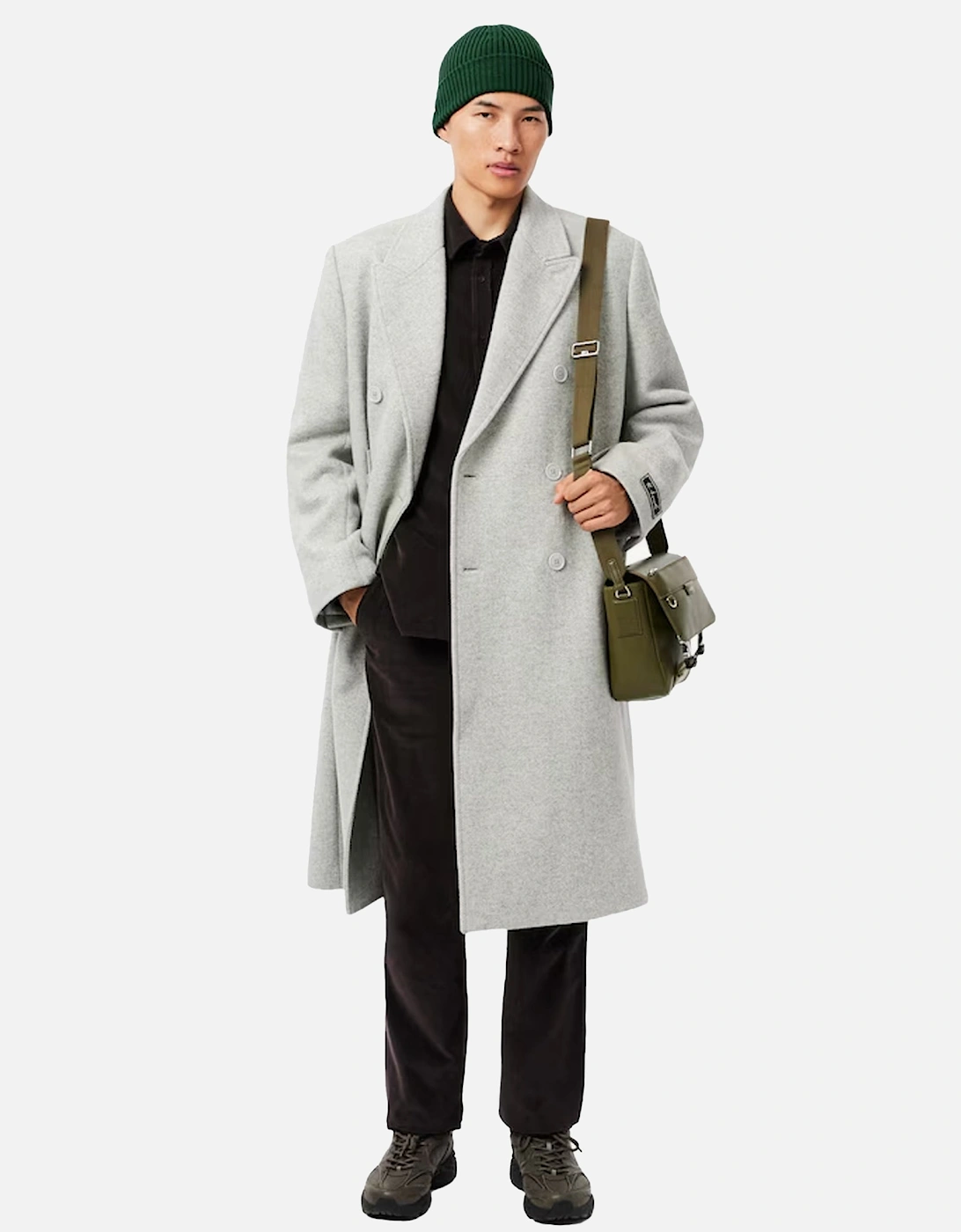 Rib-Knit Brushed Wool Beanie Pine Green