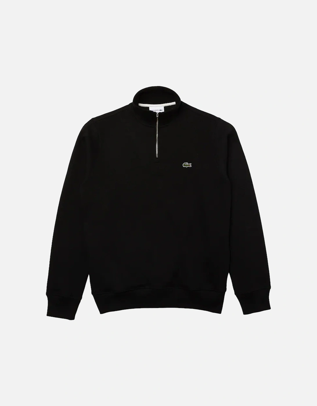 Zip-Up High Neck Interlock Sweatshirt Black, 4 of 3