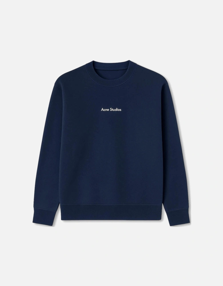 Men's Navy Franklin Stamp Oversized Logo Print Sweatshirt