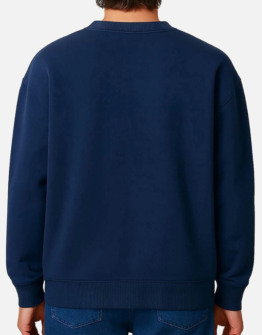 Men's Navy Franklin Stamp Oversized Logo Print Sweatshirt