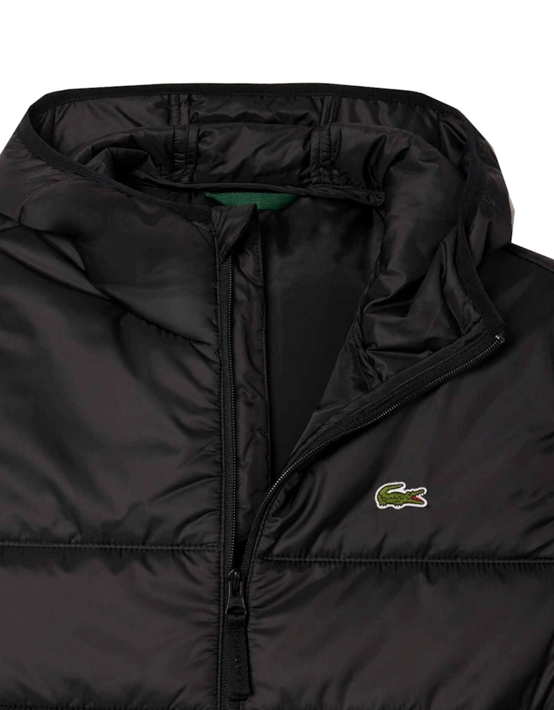 Water-Repellent Quilted Puffer Jacket Black