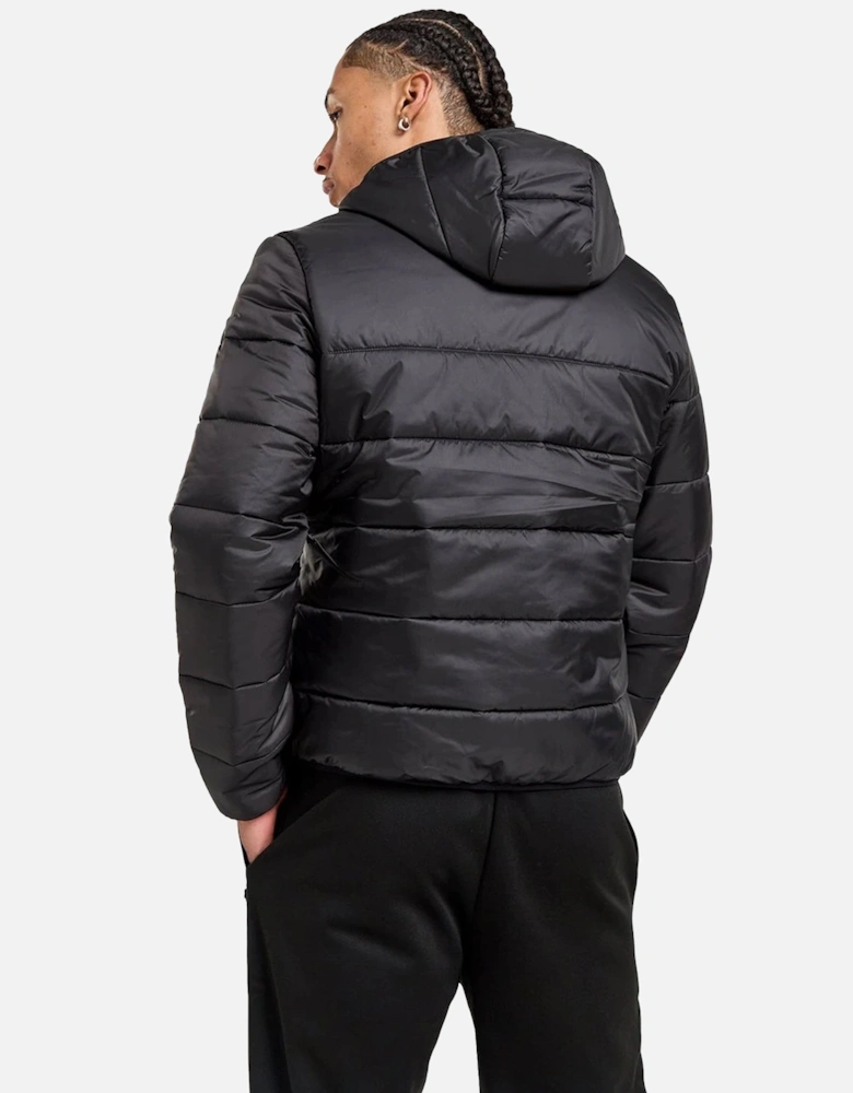 Water-Repellent Quilted Puffer Jacket Black