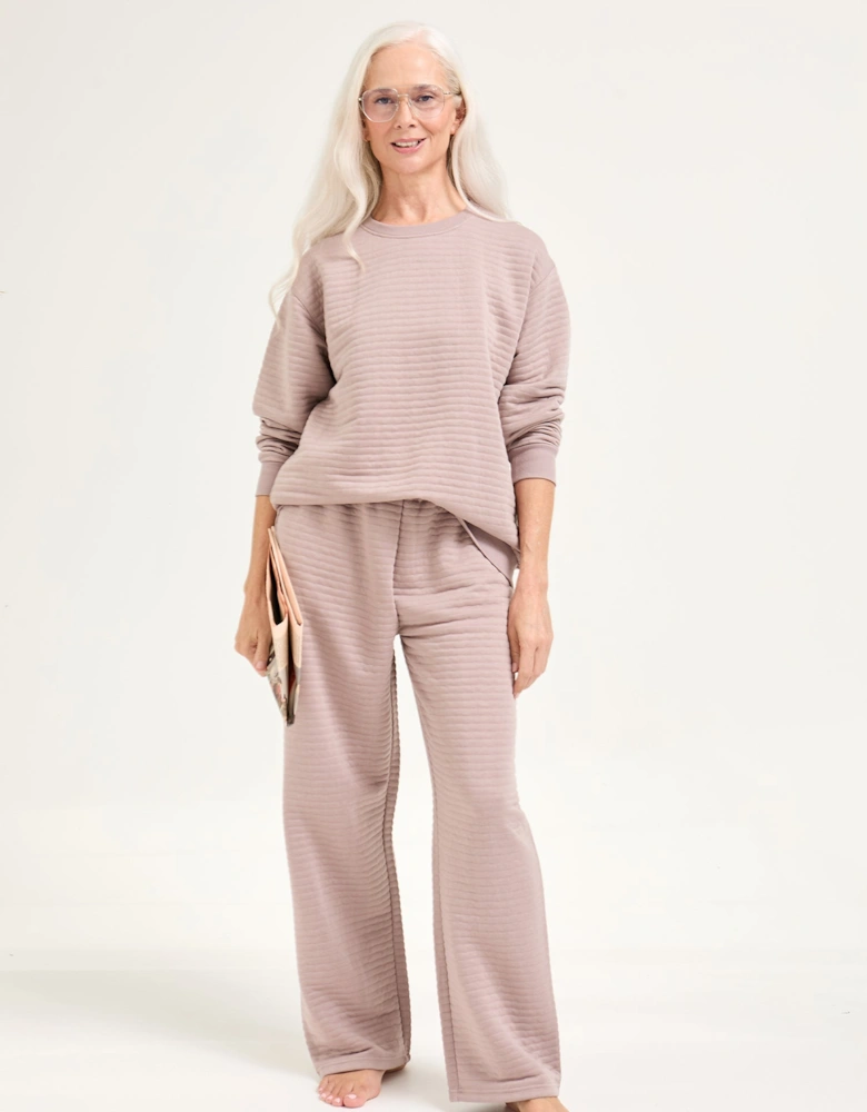 Quilted Jersey Lounge Set in Mink