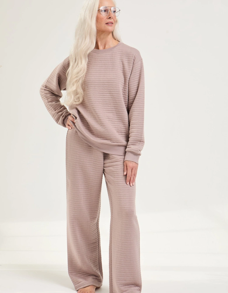 Quilted Jersey Lounge Set in Mink