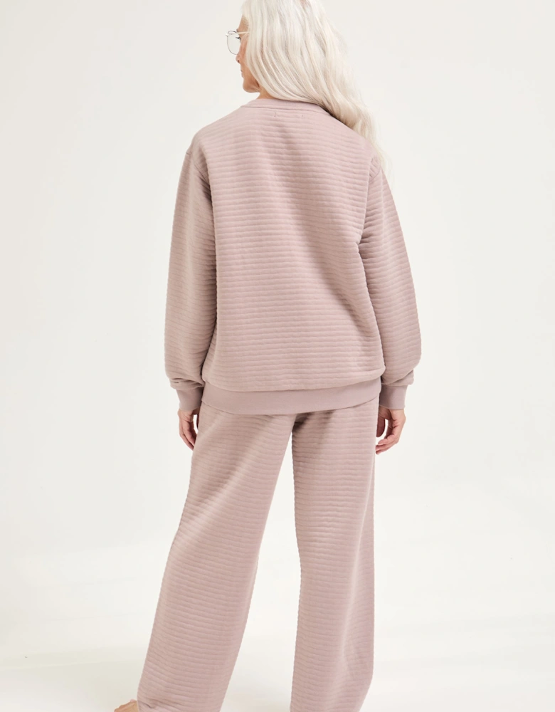 Quilted Jersey Lounge Set in Mink