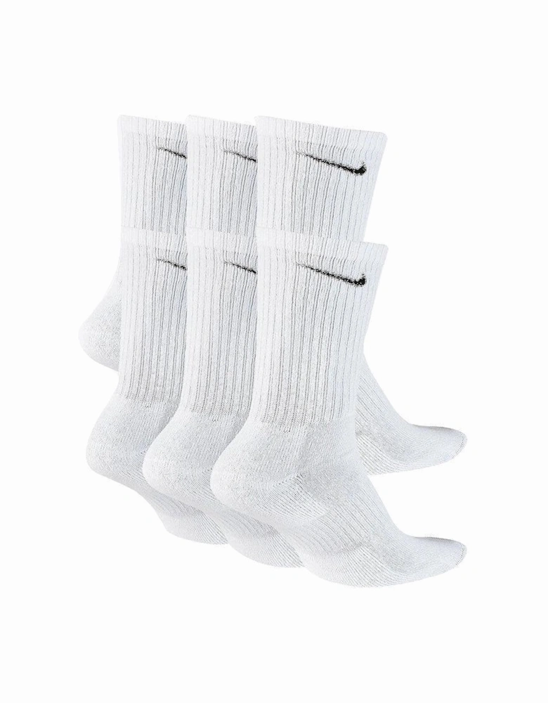 Everyday 6 Pack Cushioned Crew Socks White