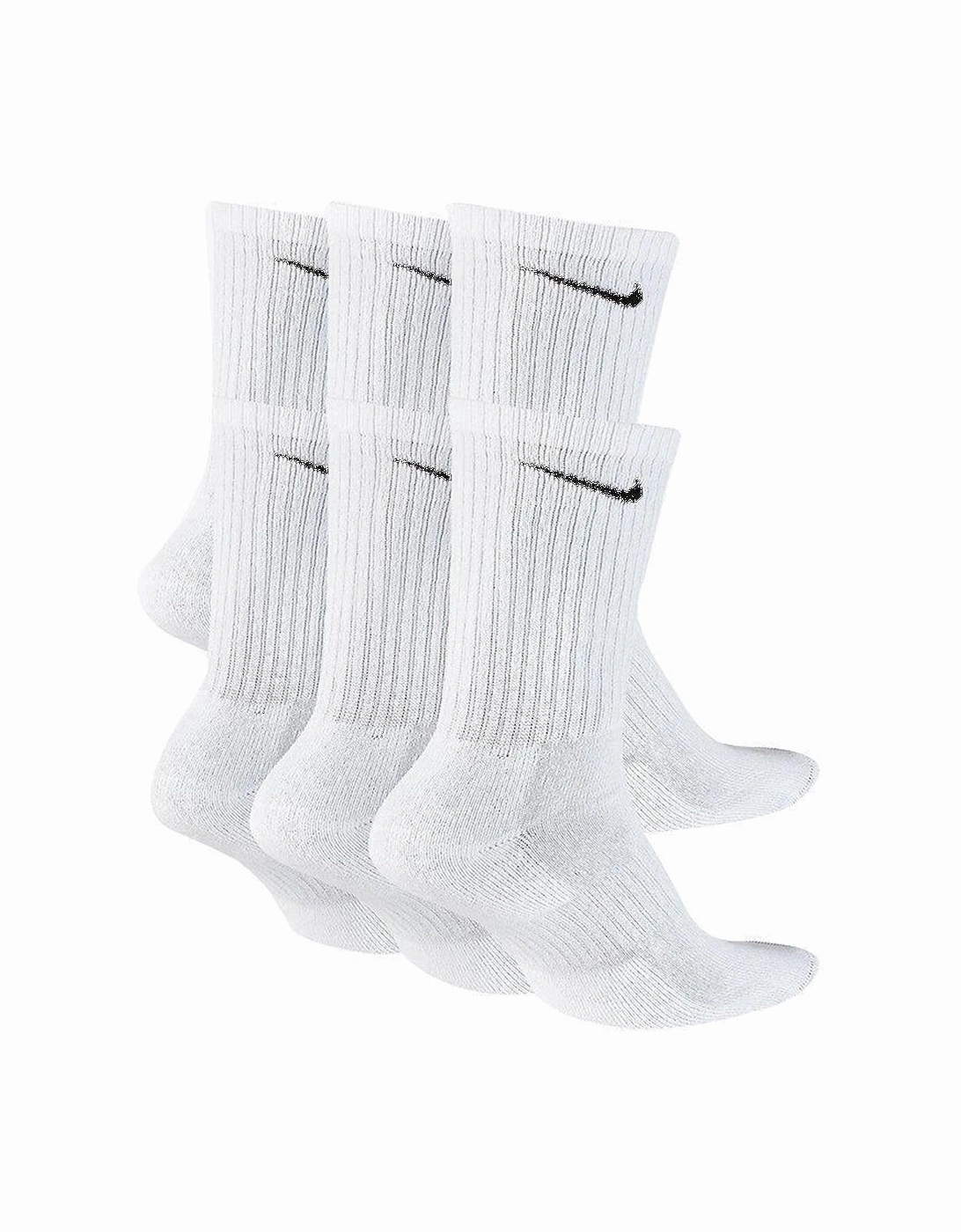 Everyday 6 Pack Cushioned Crew Socks White