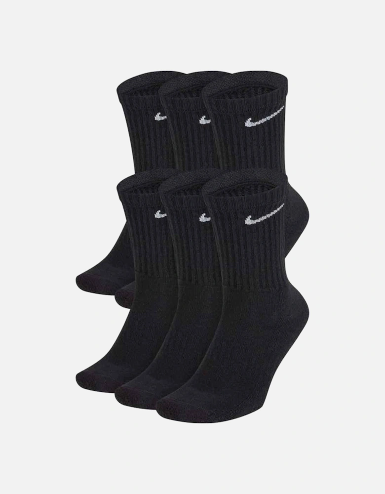 Everyday 6 Pack Cushioned Crew Socks Black