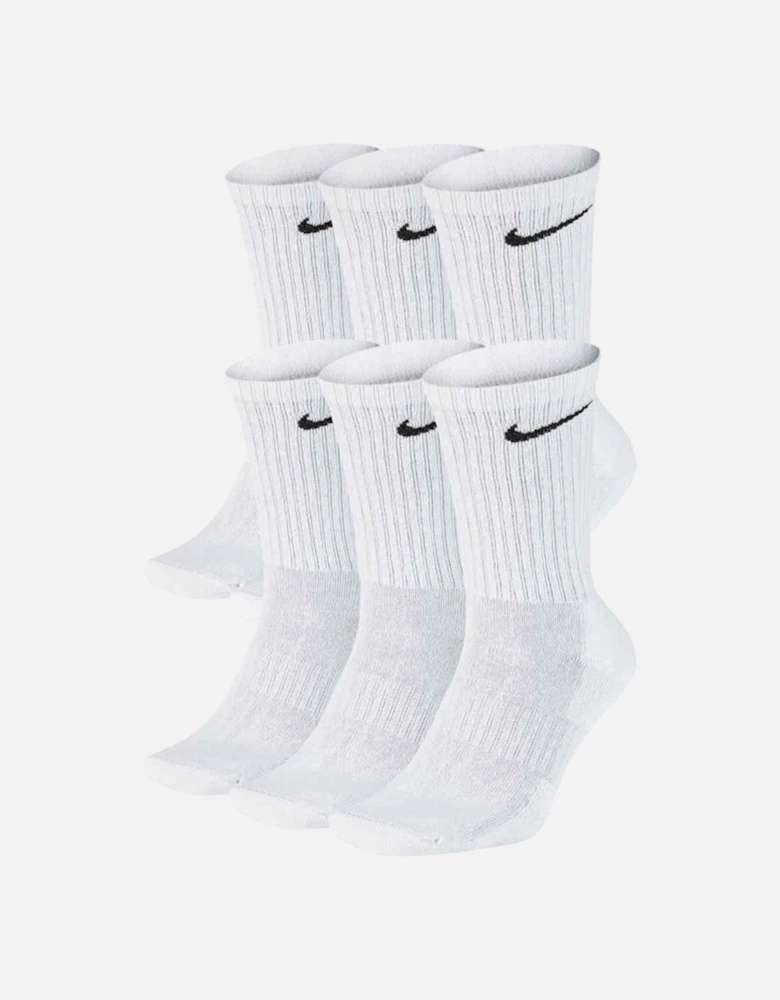 Everyday 6 Pack Cushioned Crew Socks White