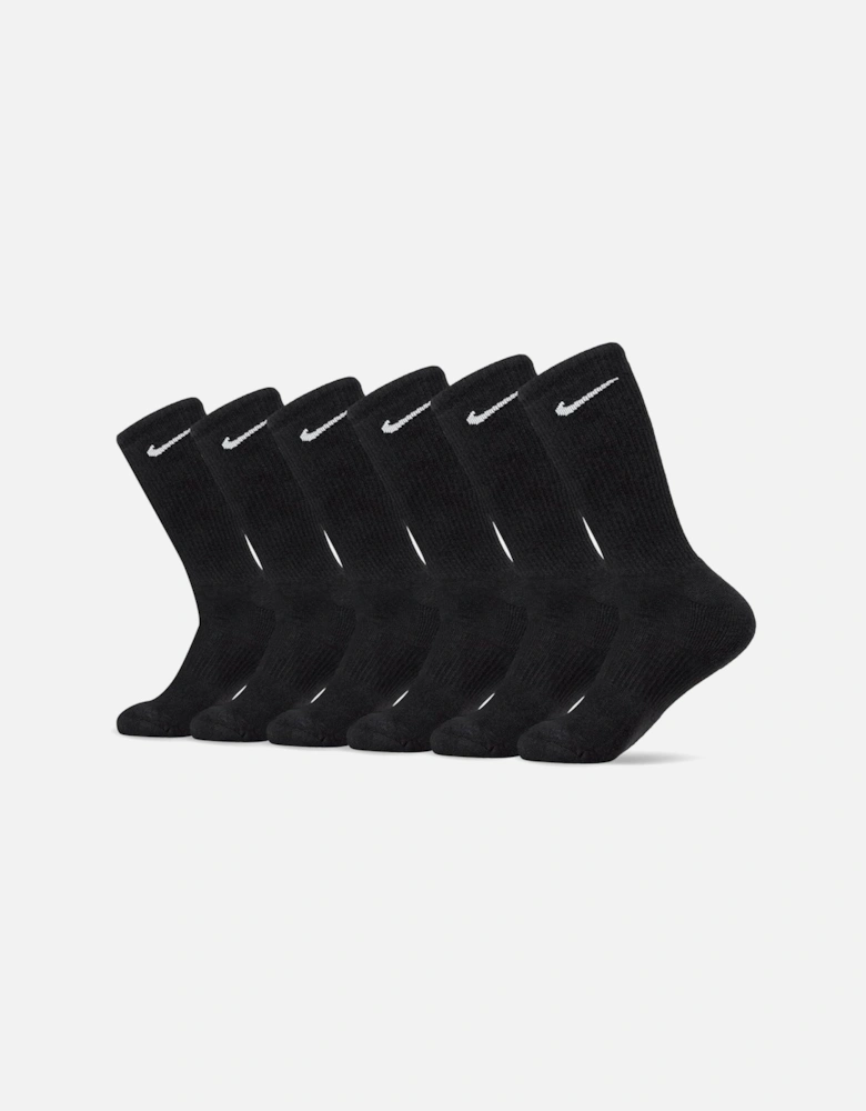 Everyday 6 Pack Cushioned Crew Socks Black