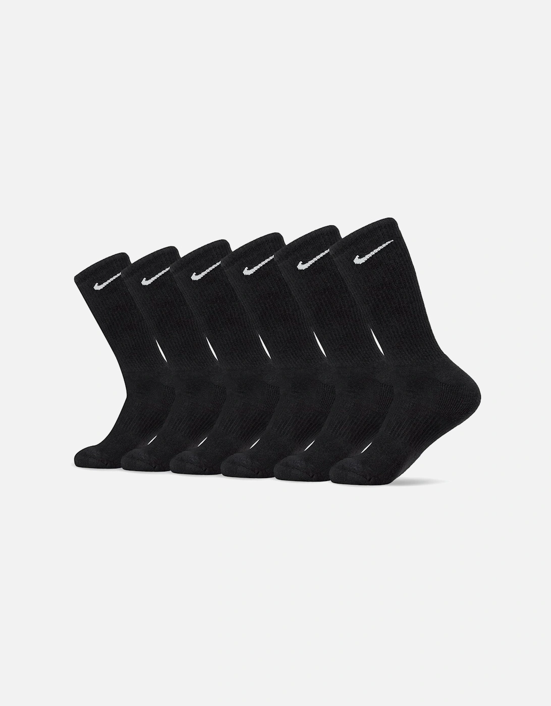 Everyday 6 Pack Cushioned Crew Socks Black