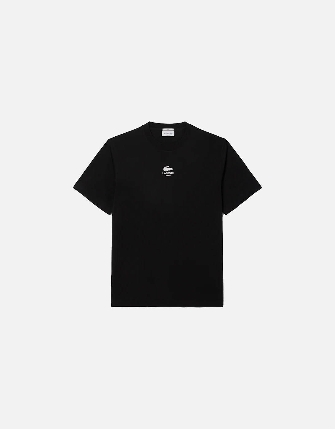 Men's Lacoste Signature Small Crocodile Print Cotton T-Shirt Black - Size: 36