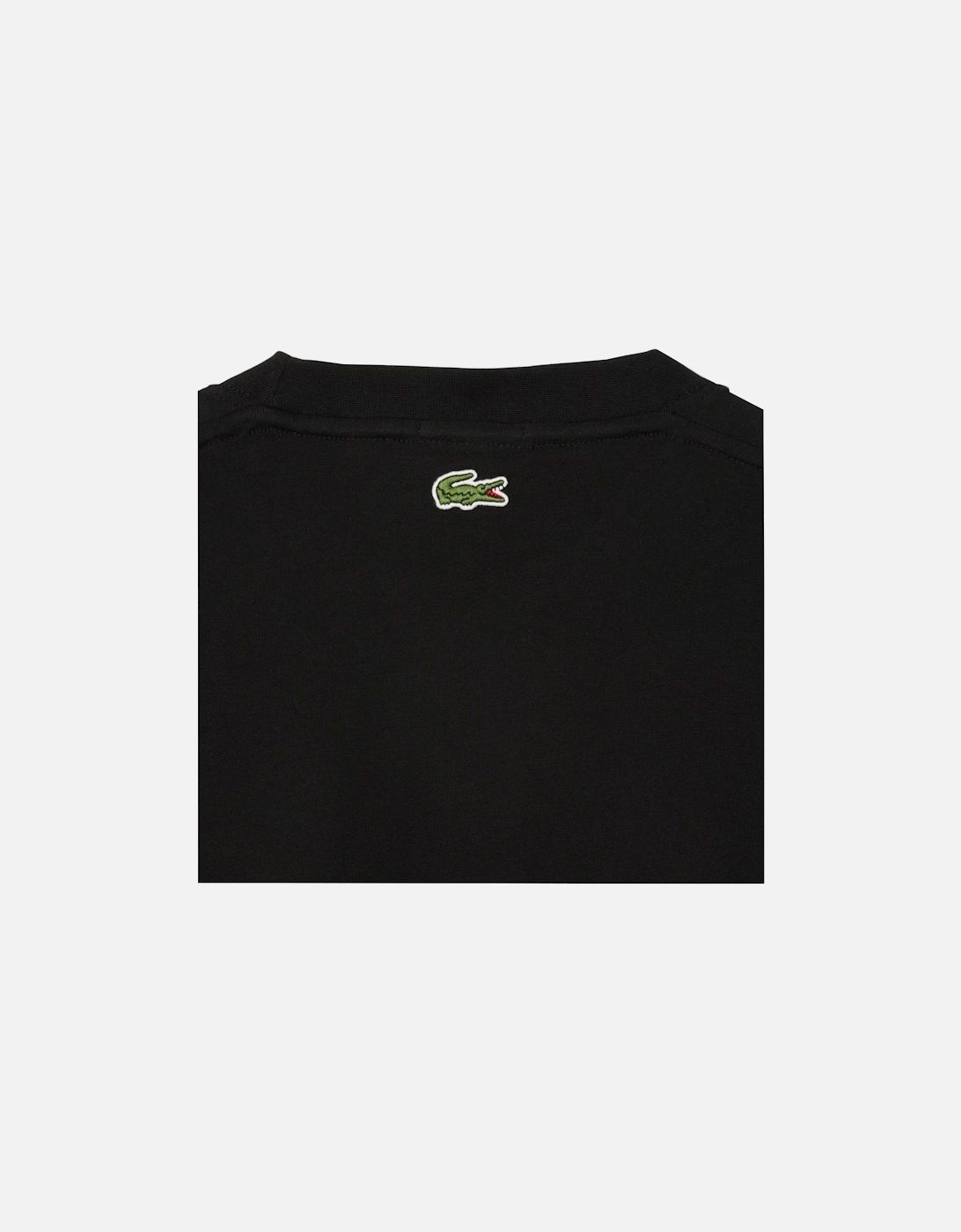 Signature Small Crocodile Print Cotton T-Shirt Black