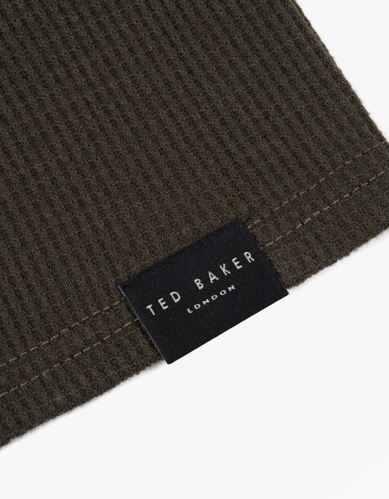 WAFFLE LONG SLEEVE SHIRT & JOGGER SET Mens Loungewear Khaki