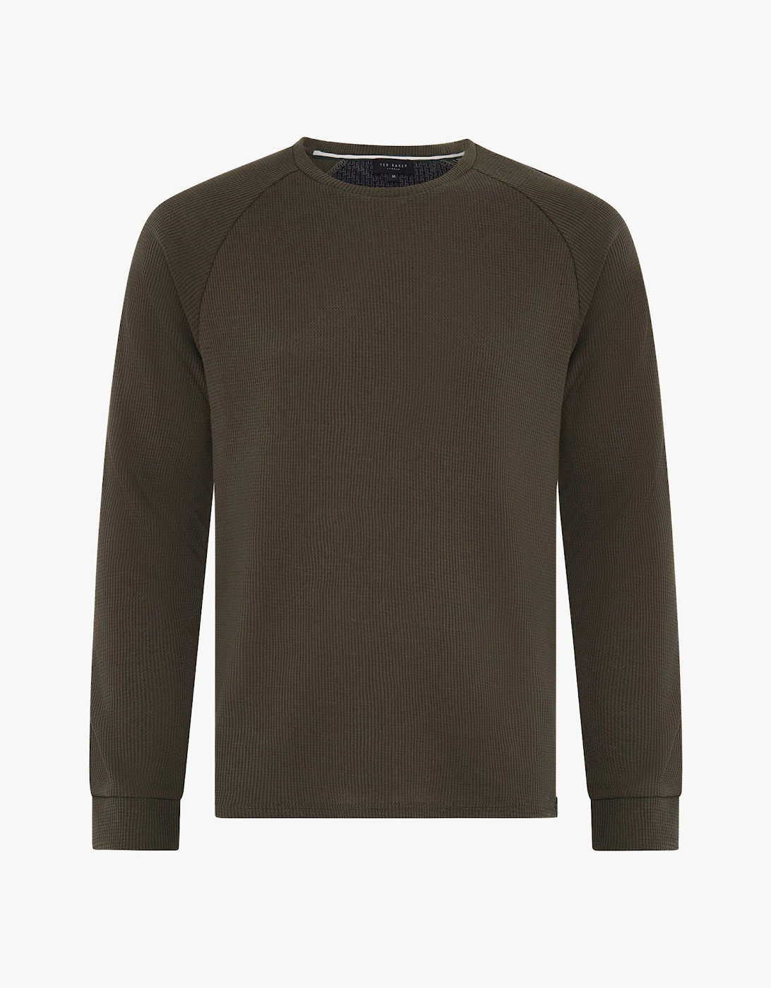 WAFFLE LONG SLEEVE SHIRT & JOGGER SET Mens Loungewear Khaki