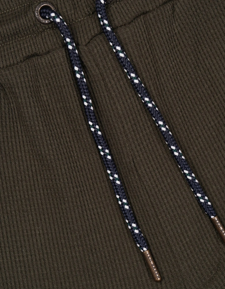 WAFFLE LONG SLEEVE SHIRT & JOGGER SET Mens Loungewear Khaki