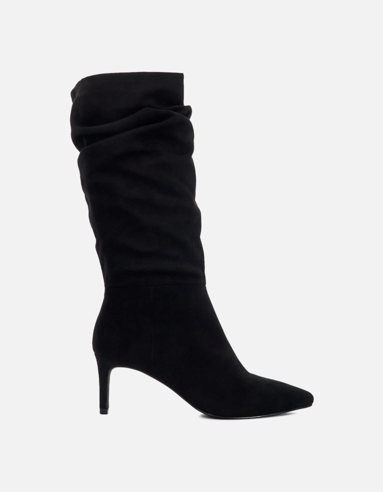Sliced Slouchy Mid Heel Boots
