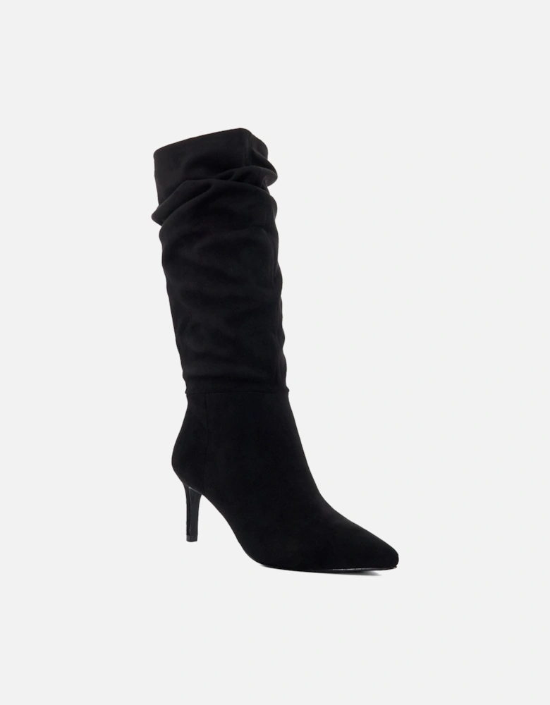 Sliced Slouchy Mid Heel Boots