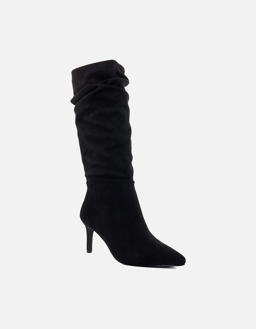 Sliced Slouchy Mid Heel Boots